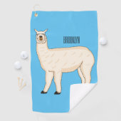 Llama cartoon illustratie golfhanddoek (Insitu)