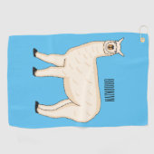 Llama cartoon illustratie golfhanddoek (Horizontaal)