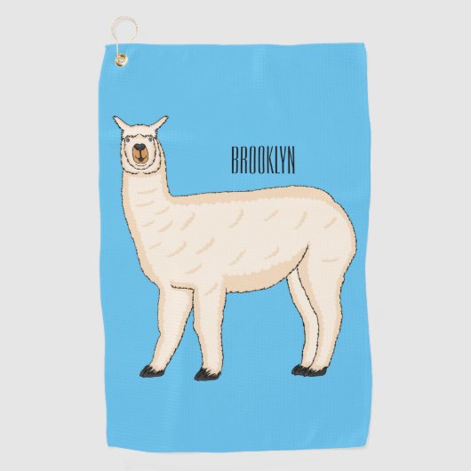Llama cartoon illustratie golfhanddoek (Voorkant)