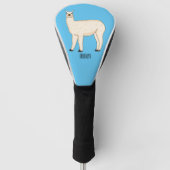 Llama cartoon illustratie golfheadcover (Voorkant)