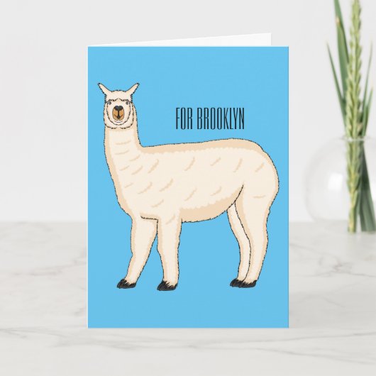 Llama cartoon illustratie kaart (Voorkant)