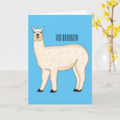 Llama cartoon illustratie kaart (Gele Bloem)