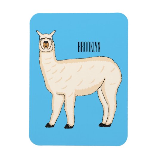 Llama cartoon illustratie magneet (Verticaal)