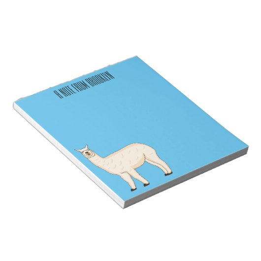 Llama cartoon illustratie notitieblok (Schuin)