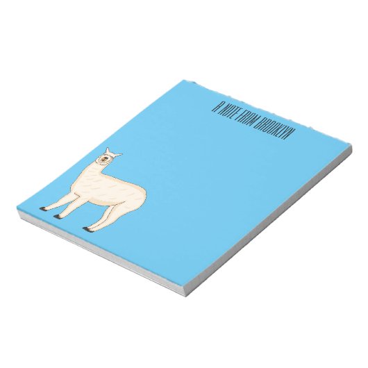 Llama cartoon illustratie notitieblok (Linkerzijde)