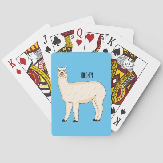 Llama cartoon illustratie pokerkaarten (Achterkant)