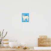 Llama cartoon illustratie poster (Keuken)