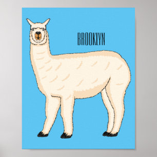 Llama cartoon illustratie poster