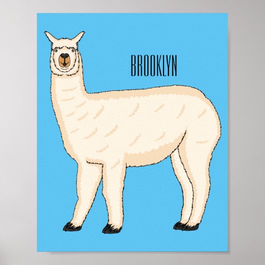 Llama cartoon illustratie poster (Voorkant)