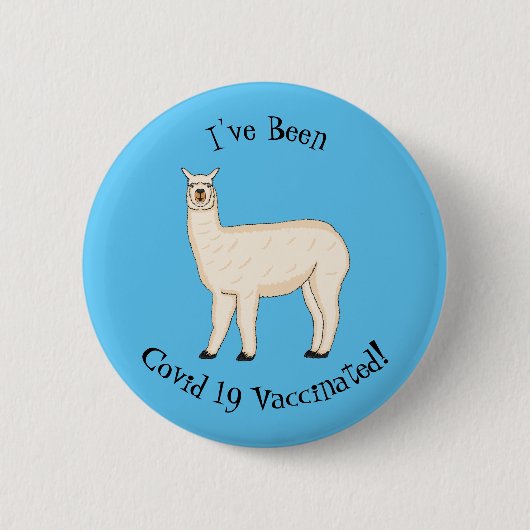 Llama cartoon illustratie ronde button 5,7 cm (Voorkant)