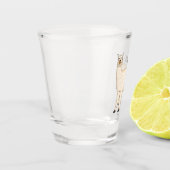 Llama cartoon illustratie shot glas (Links)