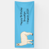 Llama cartoon illustratie spandoek (Verticaal)