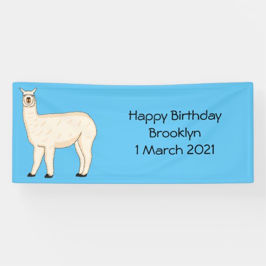 Llama cartoon illustratie spandoek (Horizontaal)