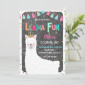 Llama Chalkboard Birthday Invitation Kaart (Staand voorkant)