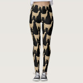 Llama Champagne Gold glitter Sparkles Leggings (Voorkant)