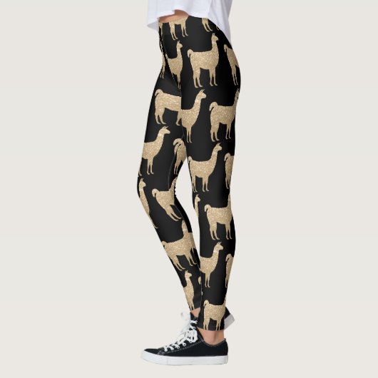 Llama Champagne Gold glitter Sparkles Leggings (Links)