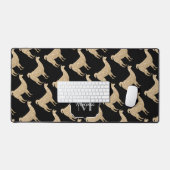 Llama Champagne Gold Sparkles-monogram Bureaumat (Keyboard & Muis)
