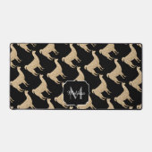 Llama Champagne Gold Sparkles-monogram Bureaumat (Voorkant)