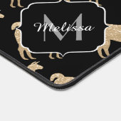 Llama Champagne Gold Sparkles-monogram Bureaumat (Hoek)