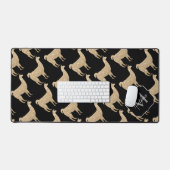 Llama Champagne Gold Sparkles-monogram Bureaumat (Keyboard & Muis)