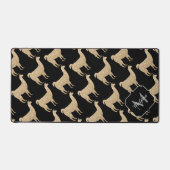 Llama Champagne Gold Sparkles-monogram Bureaumat (Voorkant)