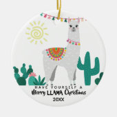 Llama CHristmas Funny Ornament (Voorkant)