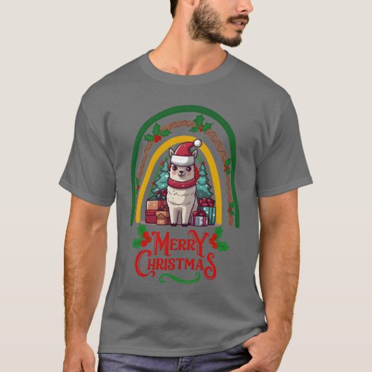 Llama Christmas grappig T-shirt (Voorkant)