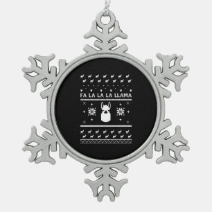 Llama Christmas Sweater Shirt Tin Sneeuwvlok Ornament