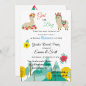 Llama Colorful Gender Reopenbaart Party Kaart (Voorkant / Achterkant)