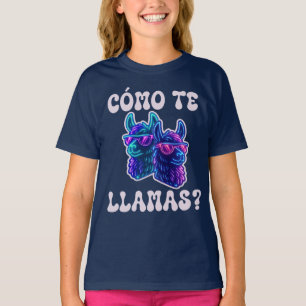 Llama Como Te Llamas Grappige Spaanse woordspeling T-shirt