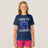 Llama Como Te Llamas Grappige Spaanse woordspeling T-shirt (Voorkant volledig)