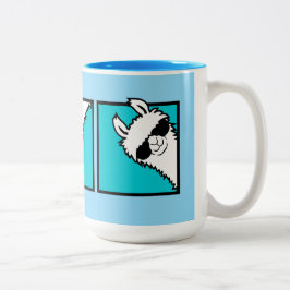 Llama Cool Kijkende Zonnebril Harige Dieren Trio Tweekleurige Koffiemok