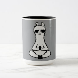 Llama Cool Zen Meditatiehouding Zonnebril Relaxere Tweekleurige Koffiemok