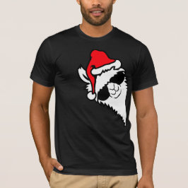 Llama Cool Zonnebril Kerstman Hoed Zijprofiel Kers T-shirt