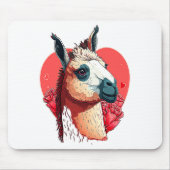 Llama Cute Alpaca Valentines Day Animal  Muismat (Voorkant)
