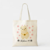 Llama Cute Baby met gele en roze bloemen Tote Bag (Achterkant)