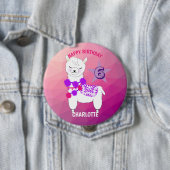 Llama Cute Bedankt Ronde Button 4,0 Cm (In situ)