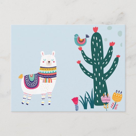 Llama Cute Briefkaart (Voorkant)