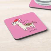 Llama Cute Funny Kerstfeestdag Bier Onderzetter (Linkerzijde)