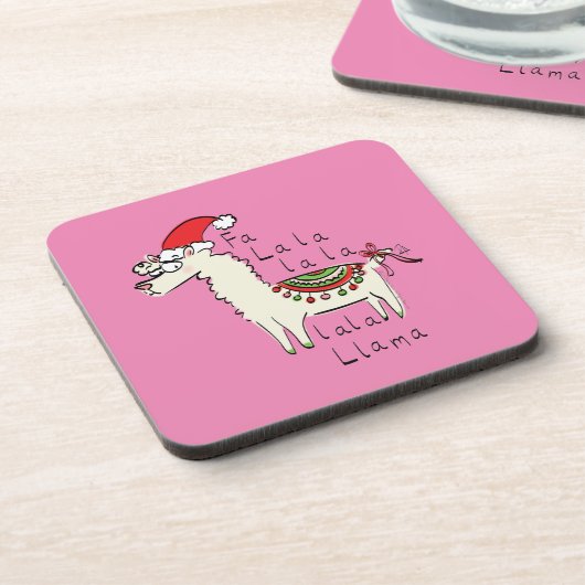 Llama Cute Funny Kerstfeestdag Bier Onderzetter (Linkerzijde)