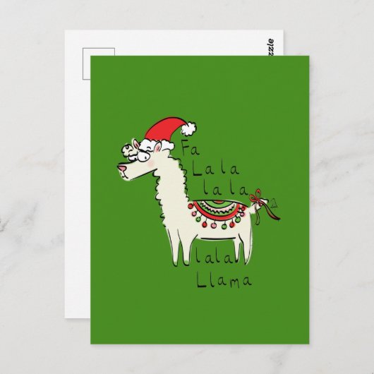 Llama Cute Funny Kerstfeestdag Briefkaart (Voorkant / Achterkant)