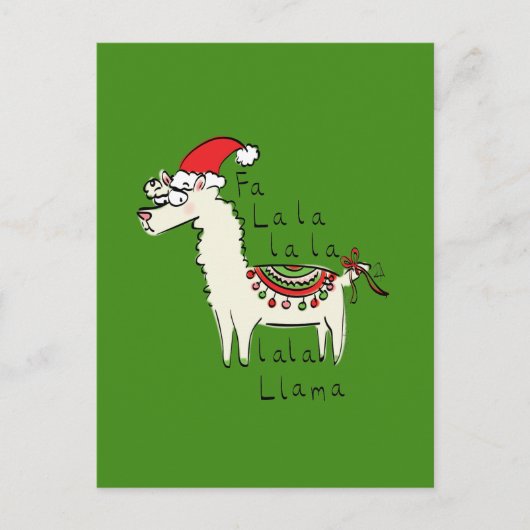 Llama Cute Funny Kerstfeestdag Briefkaart (Voorkant)