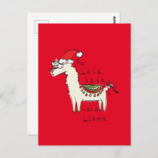 Llama Cute Funny Kerstfeestdag Briefkaart (Voorkant / Achterkant)