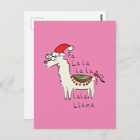 Llama Cute Funny Kerstfeestdag Briefkaart (Voorkant / Achterkant)