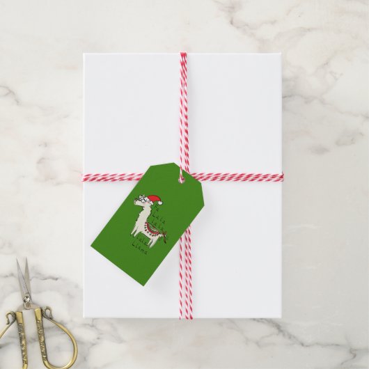 Llama Cute Funny Kerstfeestdag Cadeaulabel (Met Touw)