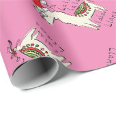 Llama Cute Funny Kerstfeestdag Cadeaupapier (Rol Hoek)