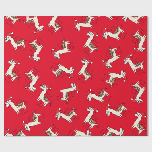 Llama Cute Funny Kerstfeestdag Cadeaupapier (Vlak)