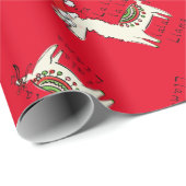Llama Cute Funny Kerstfeestdag Cadeaupapier (Rol Hoek)