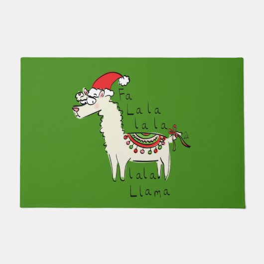 Llama Cute Funny Kerstfeestdag Deurmat (Voorkant)