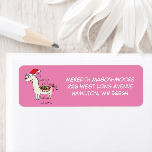 Llama Cute Funny Kerstfeestdag Etiket (Insitu)
